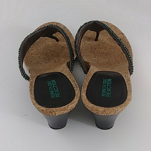 KENNETH COLE REACTION TURQUOISE BEADED SANDALS 8.5 - Picture 3 of 8